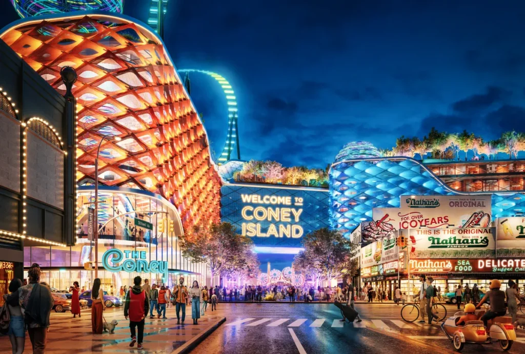 A picture showing what "The Coney" would look like. The Wonder Wheel is totally hidden from view. No casino in Coney Island!